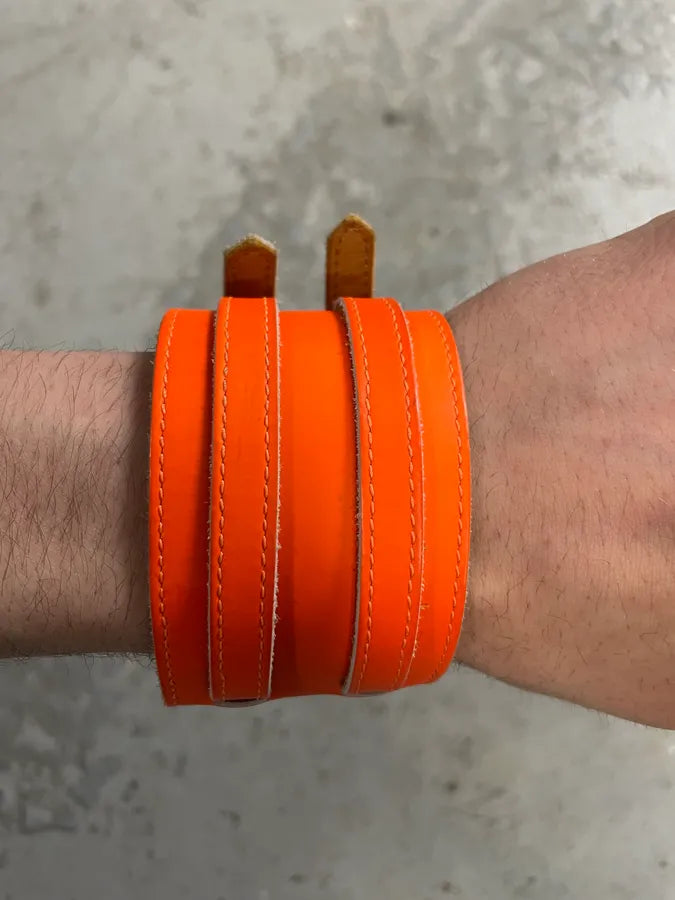 Maison Margiela Orange Leather Armband tpfnHYN 3