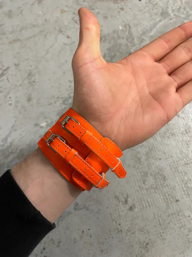 Maison Margiela Orange Leather Armband tpfnHYN 1