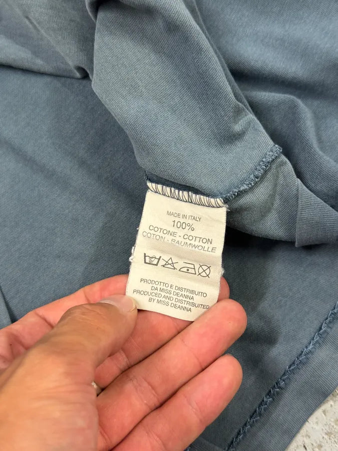 Maison Margiela Poem V Neck Blue Grey T-Shirt tyyySWL 6