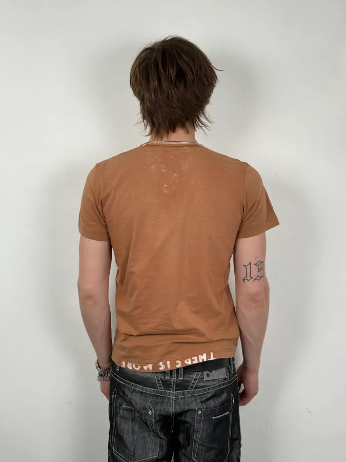 Maison Margiela Poem V Neck Brown T-Shirt XRhwQfH 2