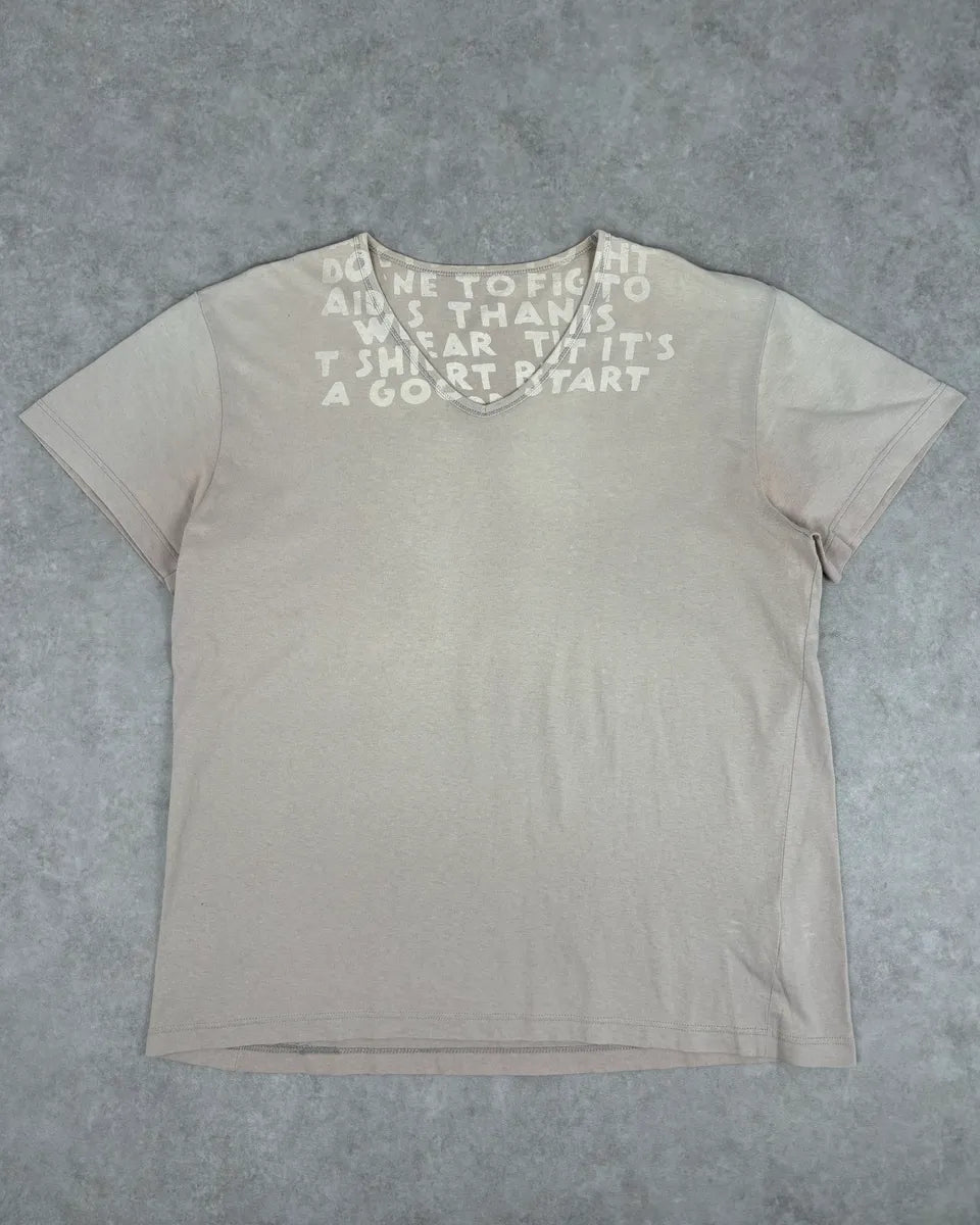 SS2005 Maison Martin Margiela Poem V Neck Grey T-Shirt oARkrQg 0