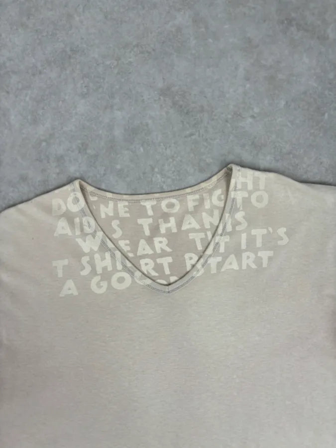 SS2005 Maison Martin Margiela Poem V Neck Grey T-Shirt oARkrQg 3