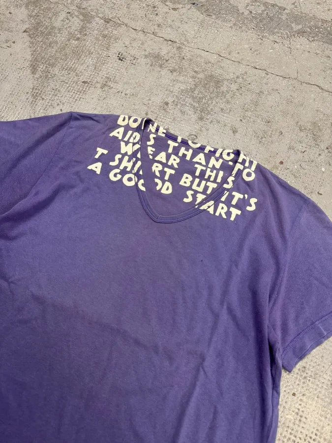 Maison Margiela Poem V Neck Purple T-Shirt hTDOlOO 3