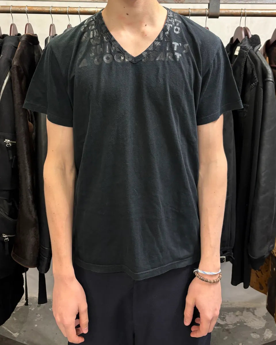 Maison Margiela Propaganda V Neck Black Tee-Shirt (M) BfshScw 1
