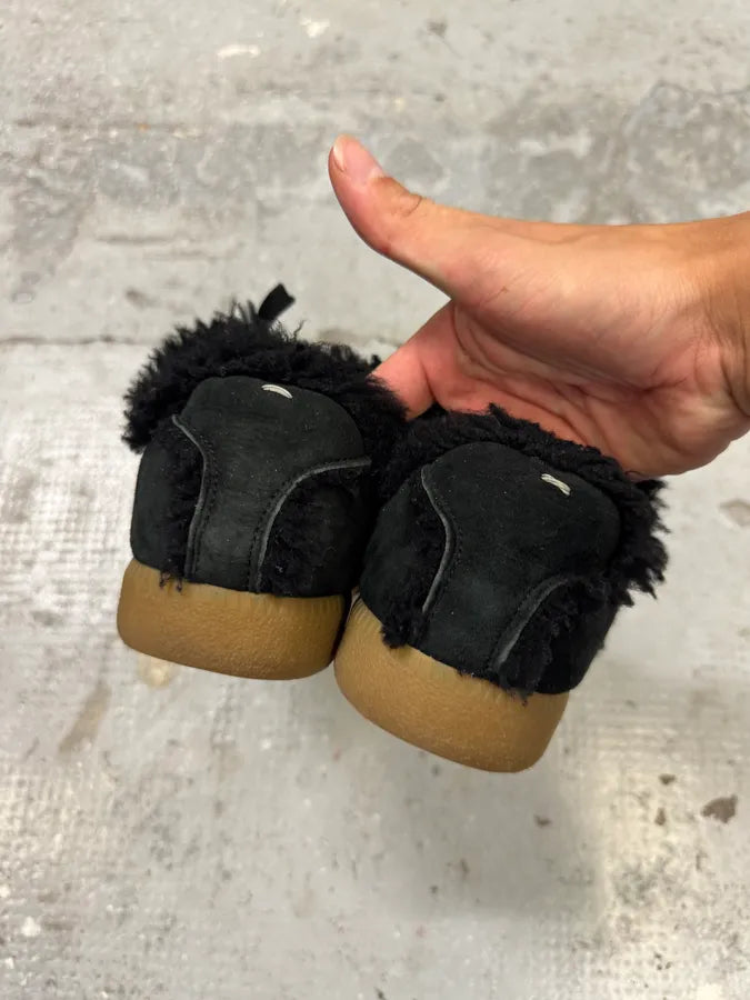 Maison Margiela Replica Black Plushed Fur Gatts Shoes wQOKADc 7