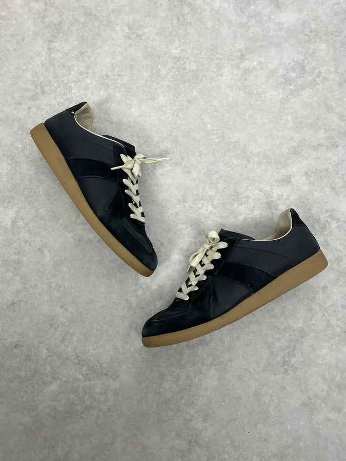 Maison Margiela Replica Black Suede Gats Leather Sneakers OXzbmXv 2