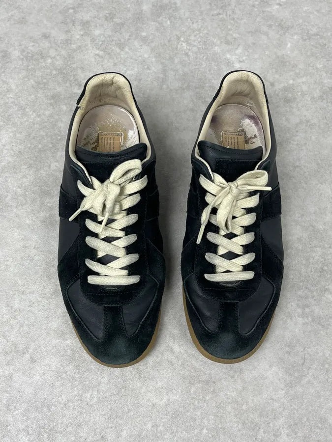 Maison Margiela Replica Black Suede Gats Leather Sneakers OXzbmXv 3