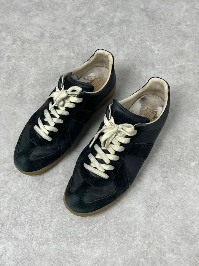 Maison Margiela Replica Black Suede Gats Leather Sneakers OXzbmXv 1