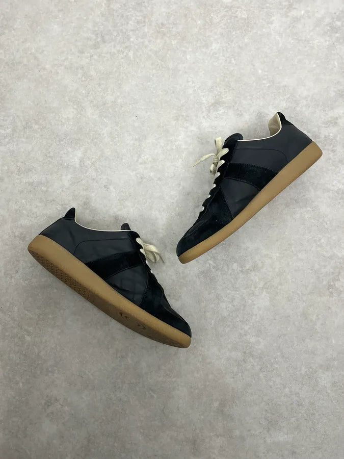 Maison Margiela Replica Black Suede Gats Leather Sneakers OXzbmXv 4