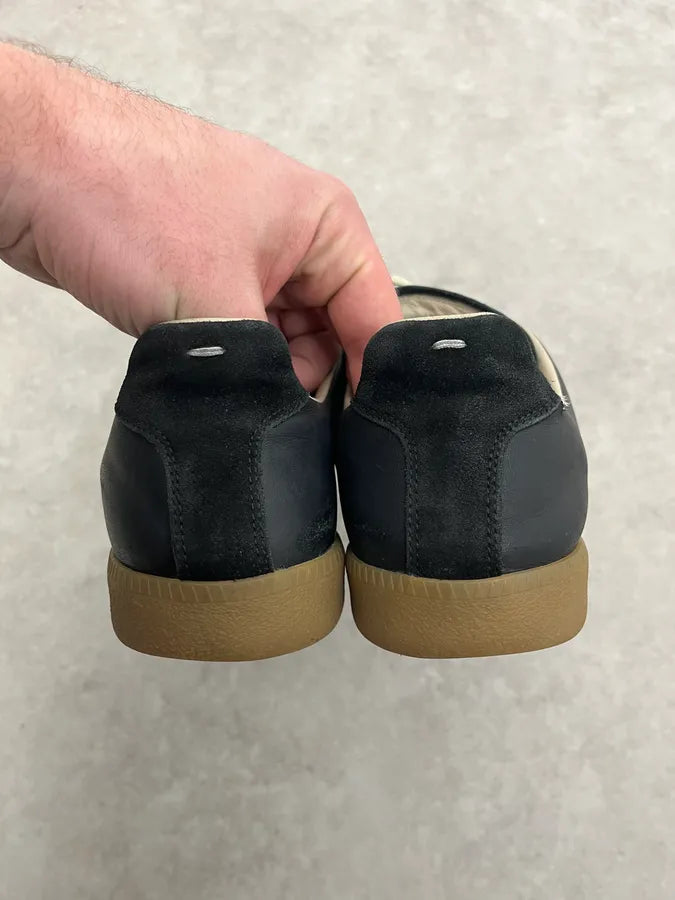 Maison Margiela Replica Black Suede Gats Leather Sneakers OXzbmXv 5