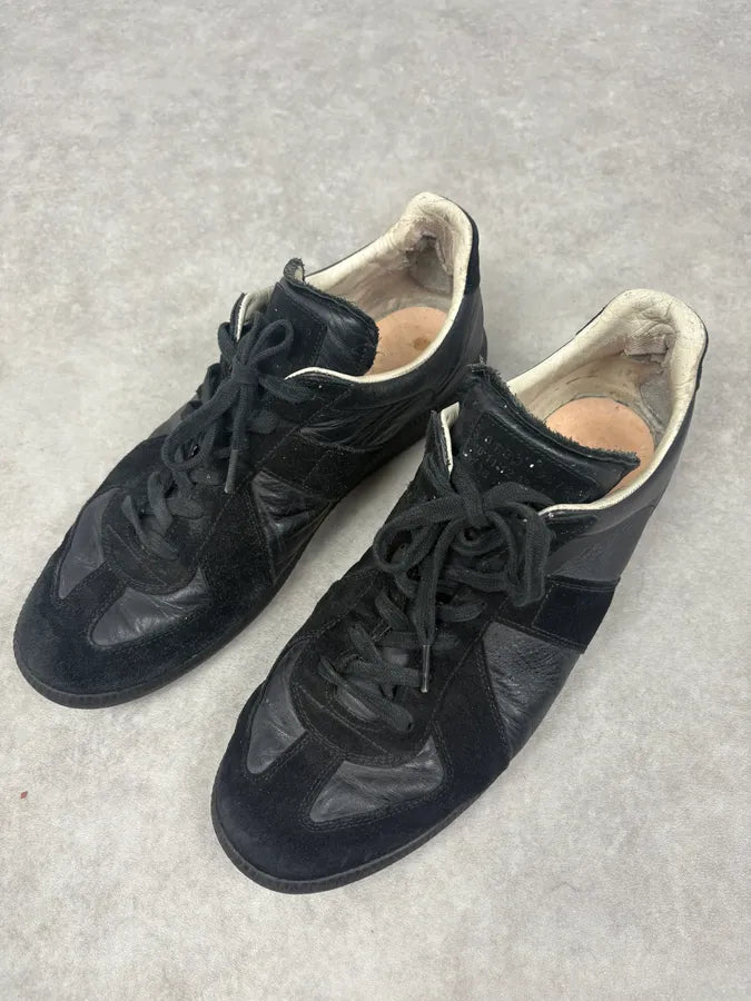 Maison Margiela Replica Black Suede Leather Sneakers EsWZMlL 2