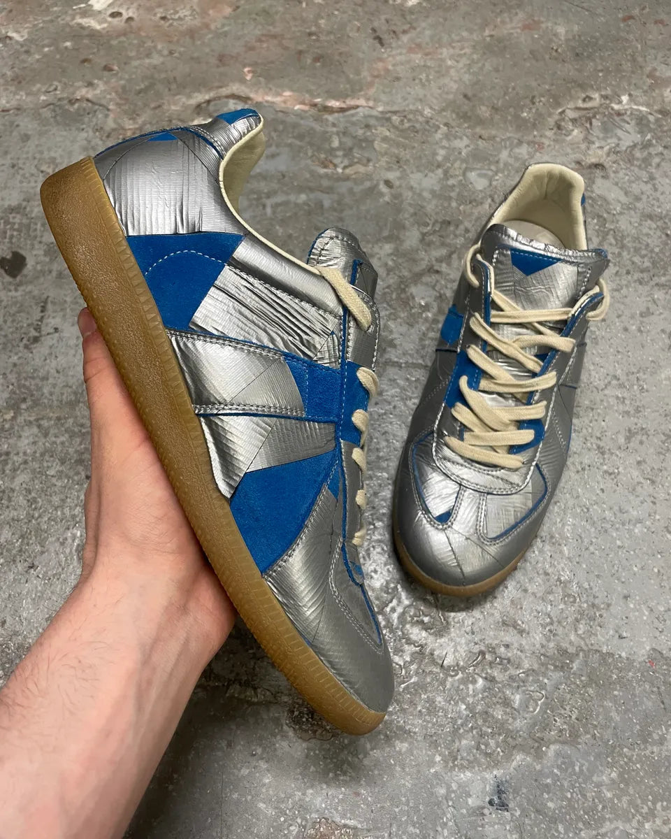 Maison Margiela Replica Blue Duct Silver Tape Sneakers (41eu/us8) EXUIukm 0