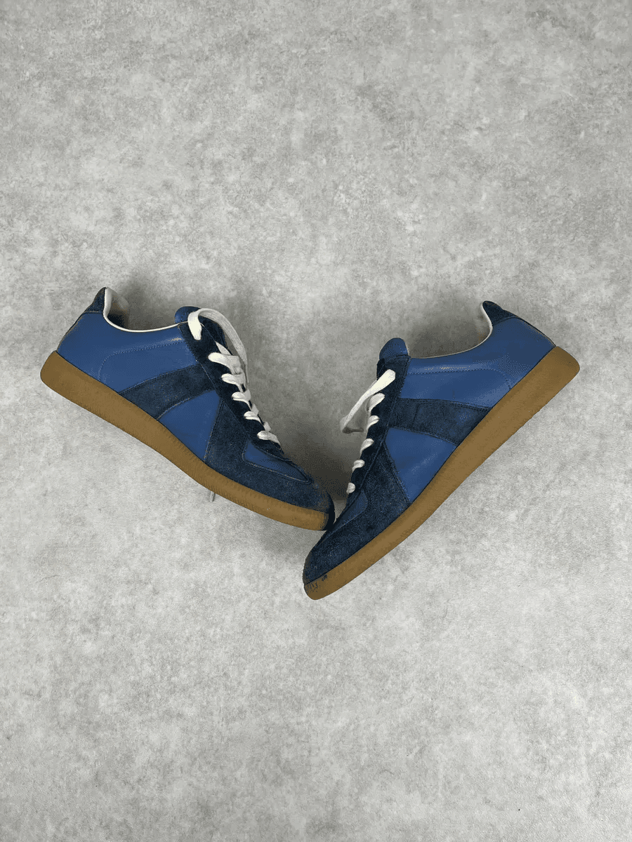 Maison Margiela Replica Blue Suede Leather Sneakers wxBliGe 1