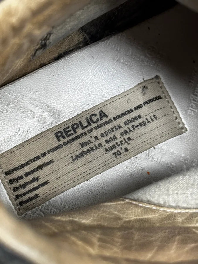 Maison Margiela Replica Brown & Black Leather Velcro High Sneakers tsozUpk 6