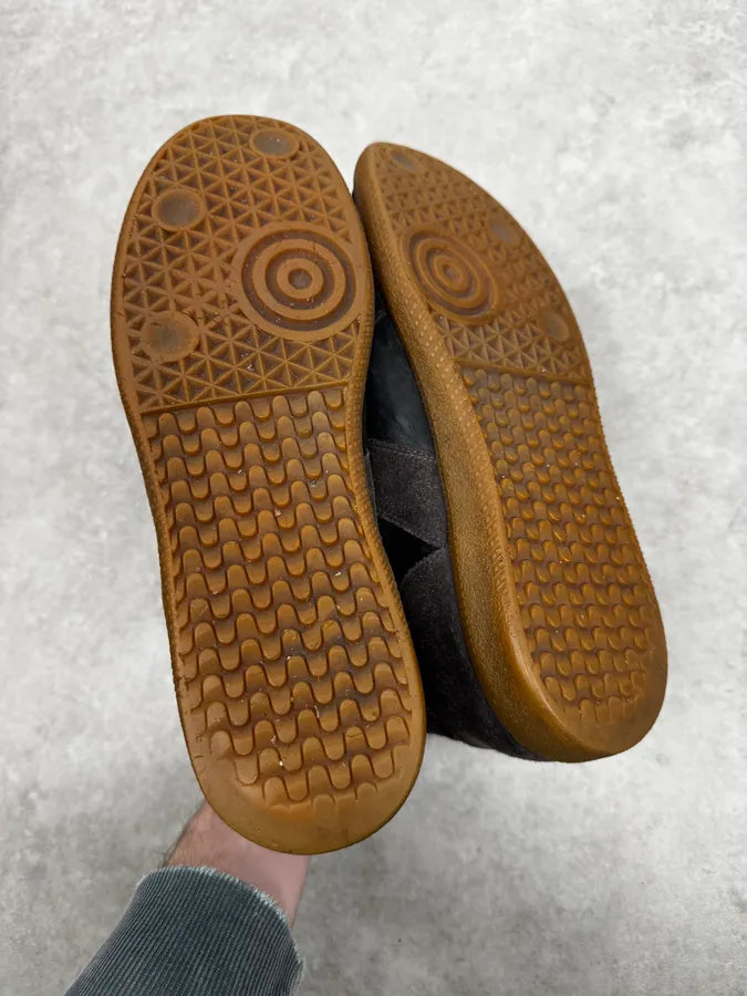 Maison Margiela Replica Brown & Black Leather Velcro High Sneakers tsozUpk 5