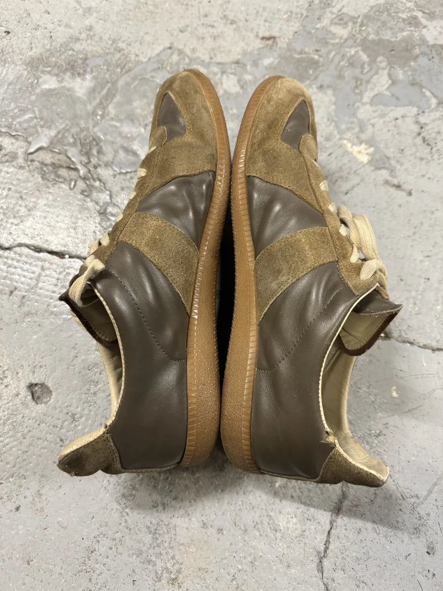 Maison Margiela Replica Brown Leather Army Sneakers EomvjSY 4