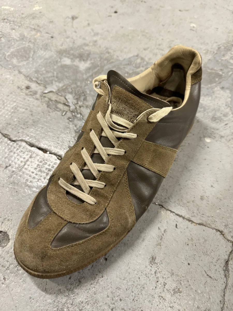 Maison Margiela Replica Brown Leather Army Sneakers EomvjSY 7