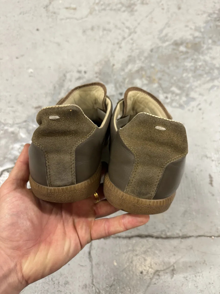 Maison Margiela Replica Brown Leather Army Sneakers EomvjSY 8