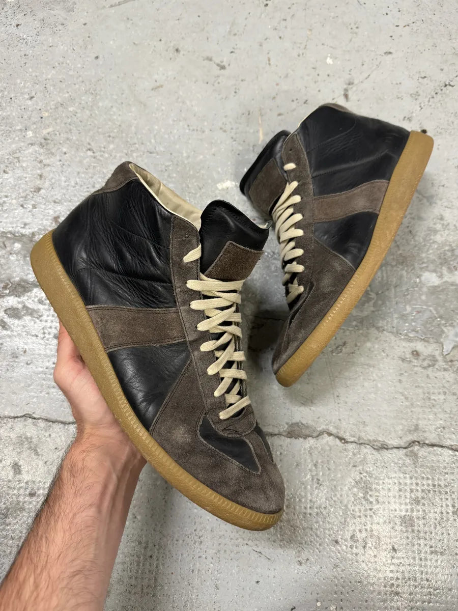Maison Margiela Replica Brown Leather High Gats Sneakers yzhLTIk 0