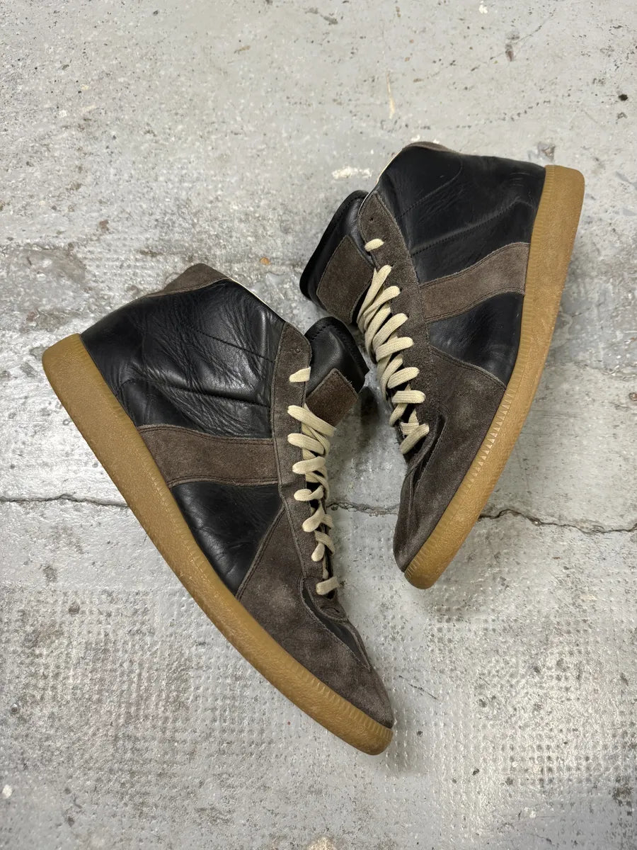 Maison Margiela Replica Brown Leather High Gats Sneakers yzhLTIk 2