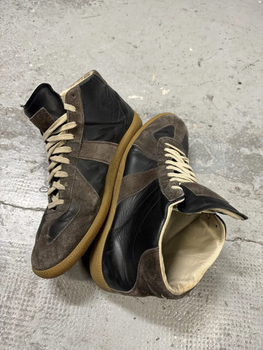 Maison Margiela Replica Brown Leather High Gats Sneakers yzhLTIk 6