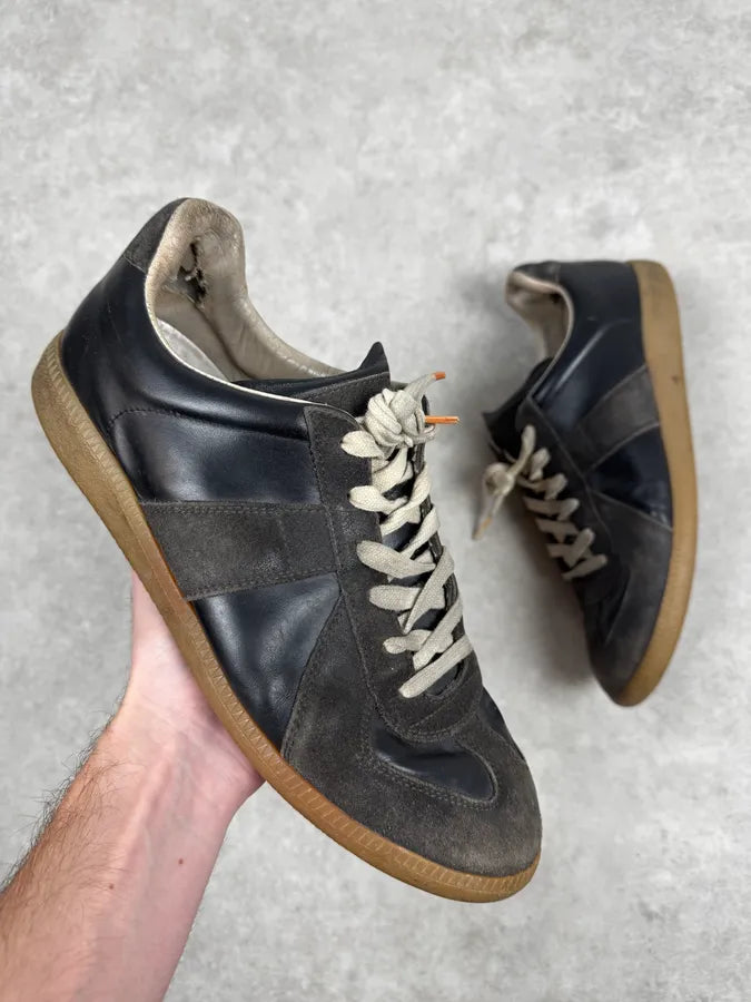 Maison Margiela Replica Brown Leather Low Sneakers csIrvEo 0