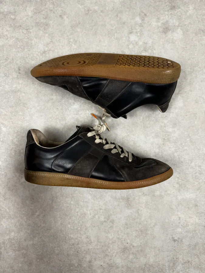 Maison Margiela Replica Brown Leather Low Sneakers csIrvEo 2