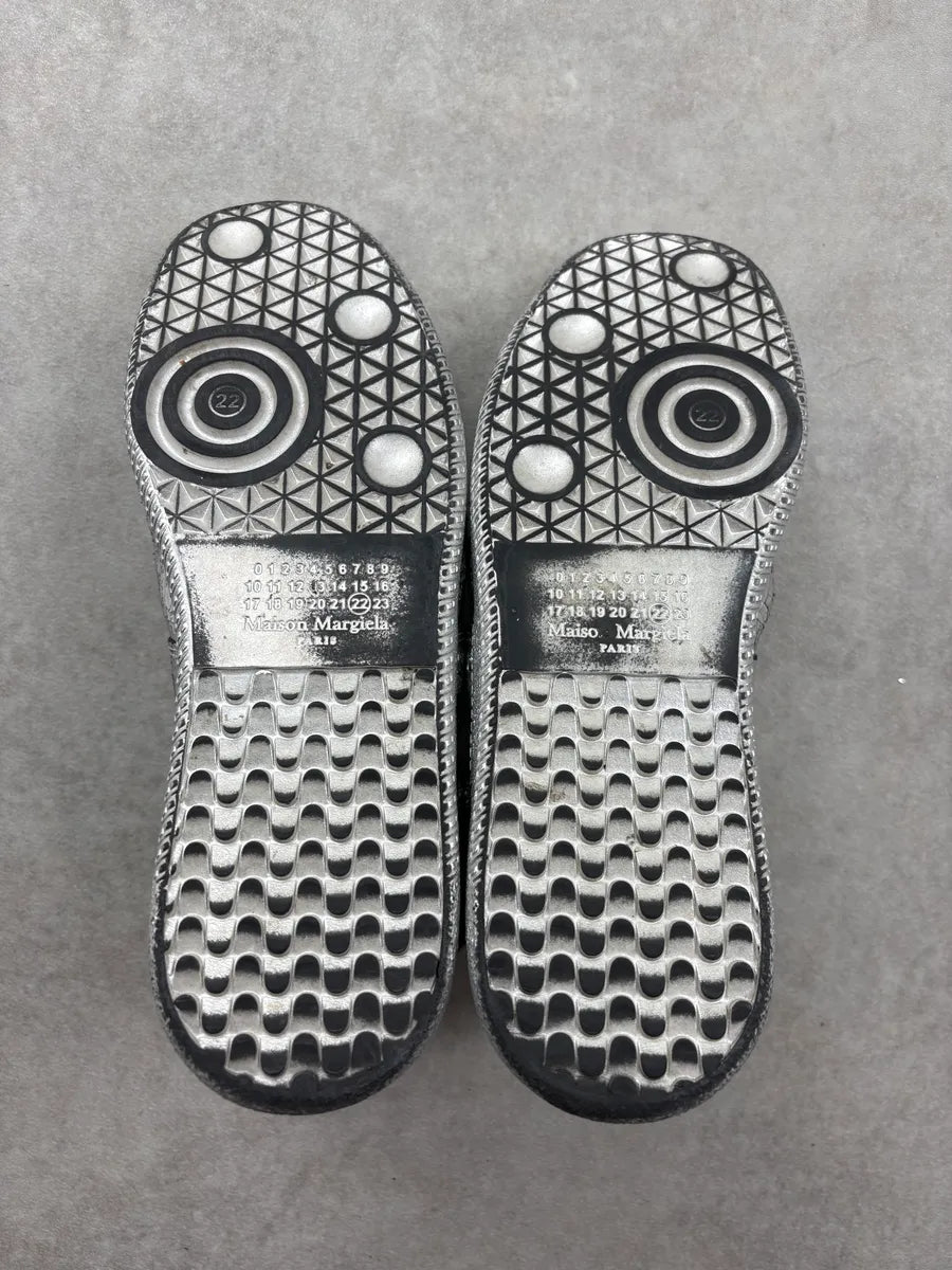 Maison Margiela Replica Cracked Silver Contrast Low Sneakers ErhOKSE 7