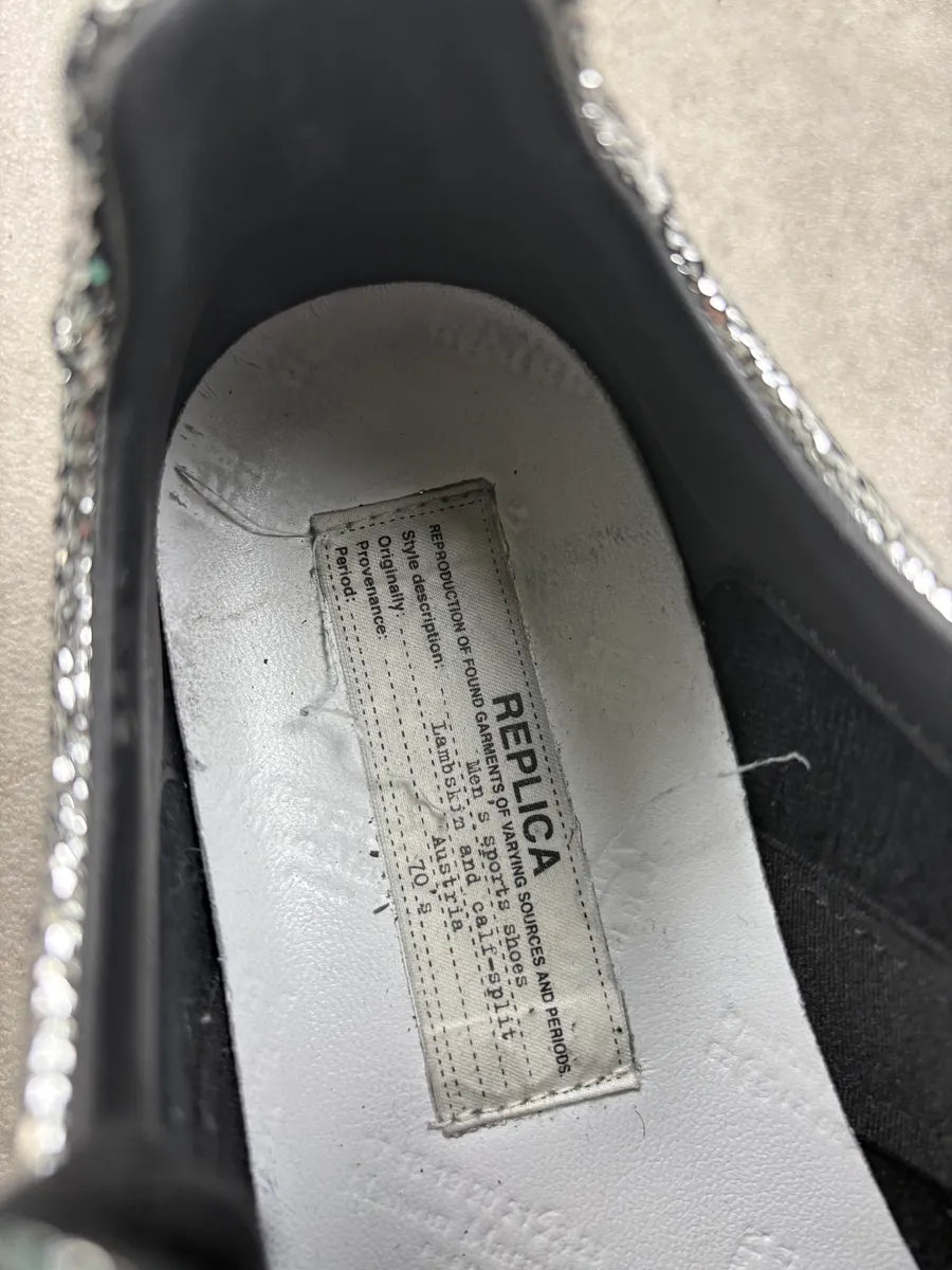 Maison Margiela Replica Cracked Silver Contrast Low Sneakers ErhOKSE 9