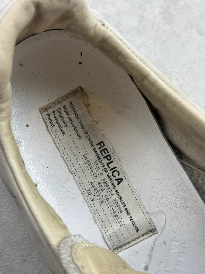 Maison Margiela Replica Faded Grey Leather Low Sneakers yoCctqN 9