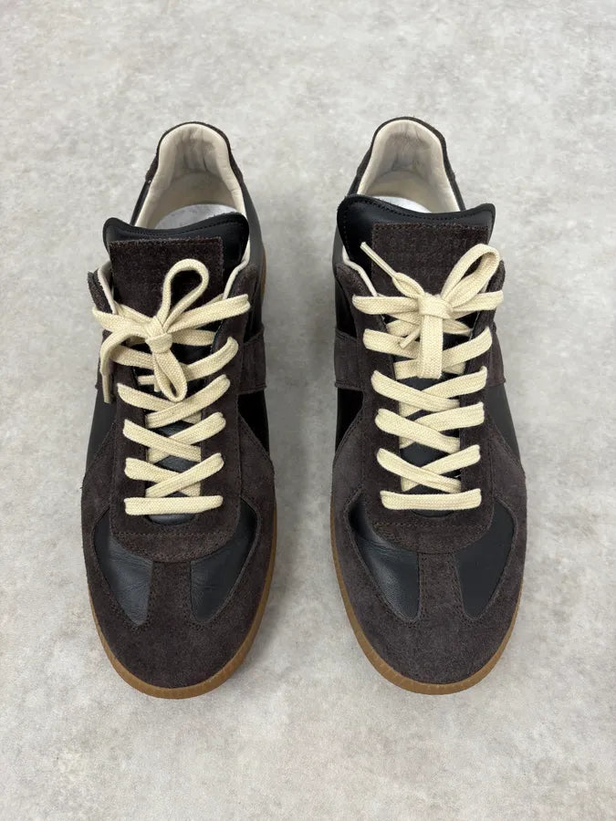 Maison Margiela Replica Gats Black & Brown Leather Gum Shoes WSlBDJy 1