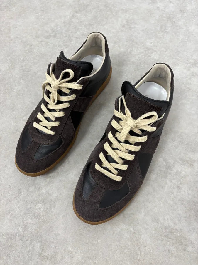 Maison Margiela Replica Gats Black & Brown Leather Gum Shoes WSlBDJy 3