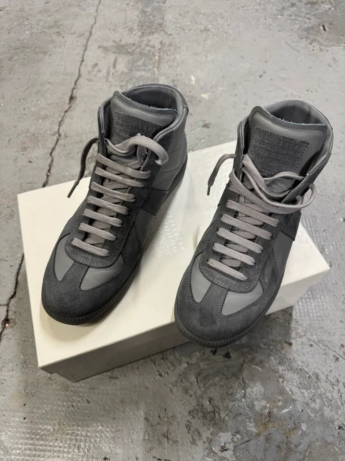 Maison Margiela Replica Gats Grey High Leather Shoes FcxUqJD 5