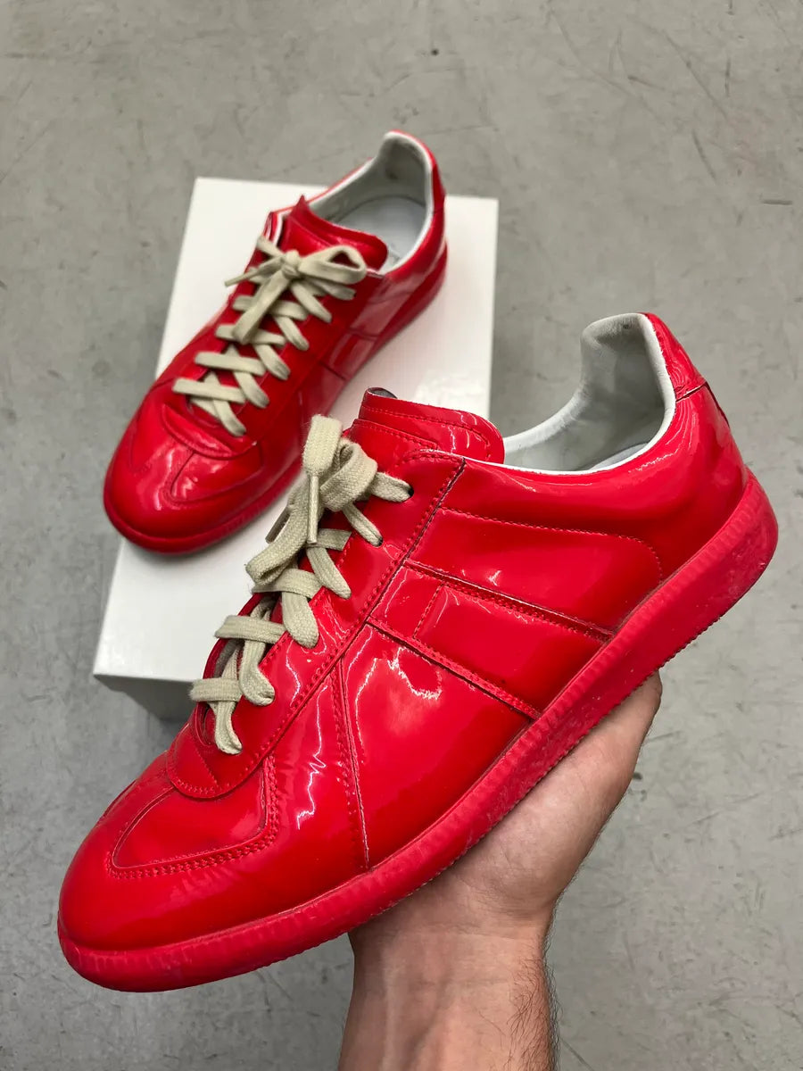 Maison Margiela Replica Gats Red Patent Sneakers TTSKmoS 0