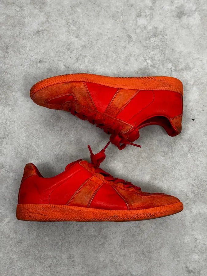 Maison Margiela Replica Gats Triple Red Leather Sneakers HKaYpai 1