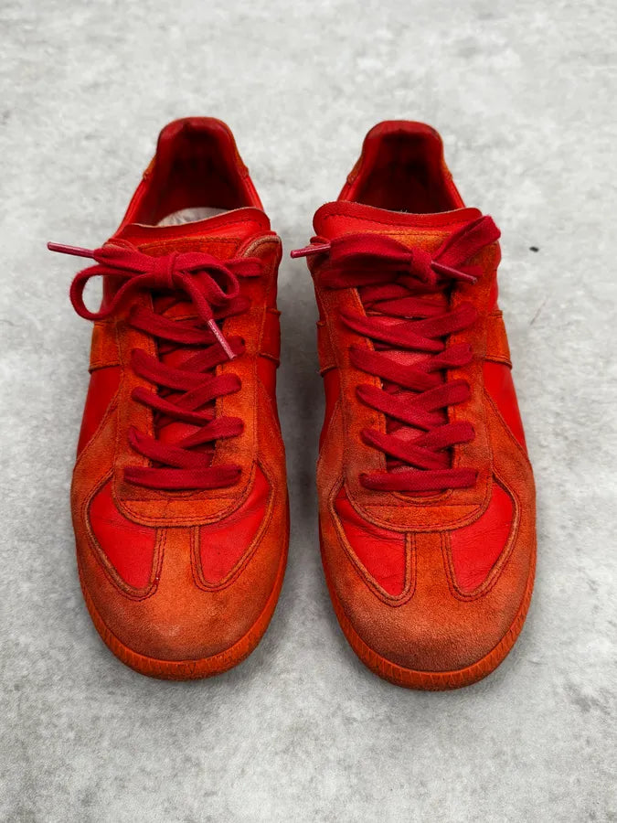 Maison Margiela Replica Gats Triple Red Leather Sneakers HKaYpai 2