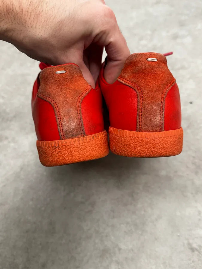 Maison Margiela Replica Gats Triple Red Leather Sneakers HKaYpai 3