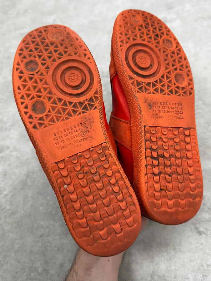 Maison Margiela Replica Gats Triple Red Leather Sneakers HKaYpai 4