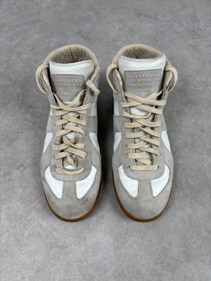 Maison Margiela Replica Gats White High Leather Sneakers frEnMih 1