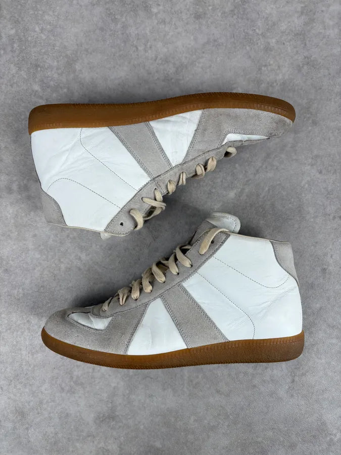 Maison Margiela Replica Gats White High Leather Sneakers frEnMih 3
