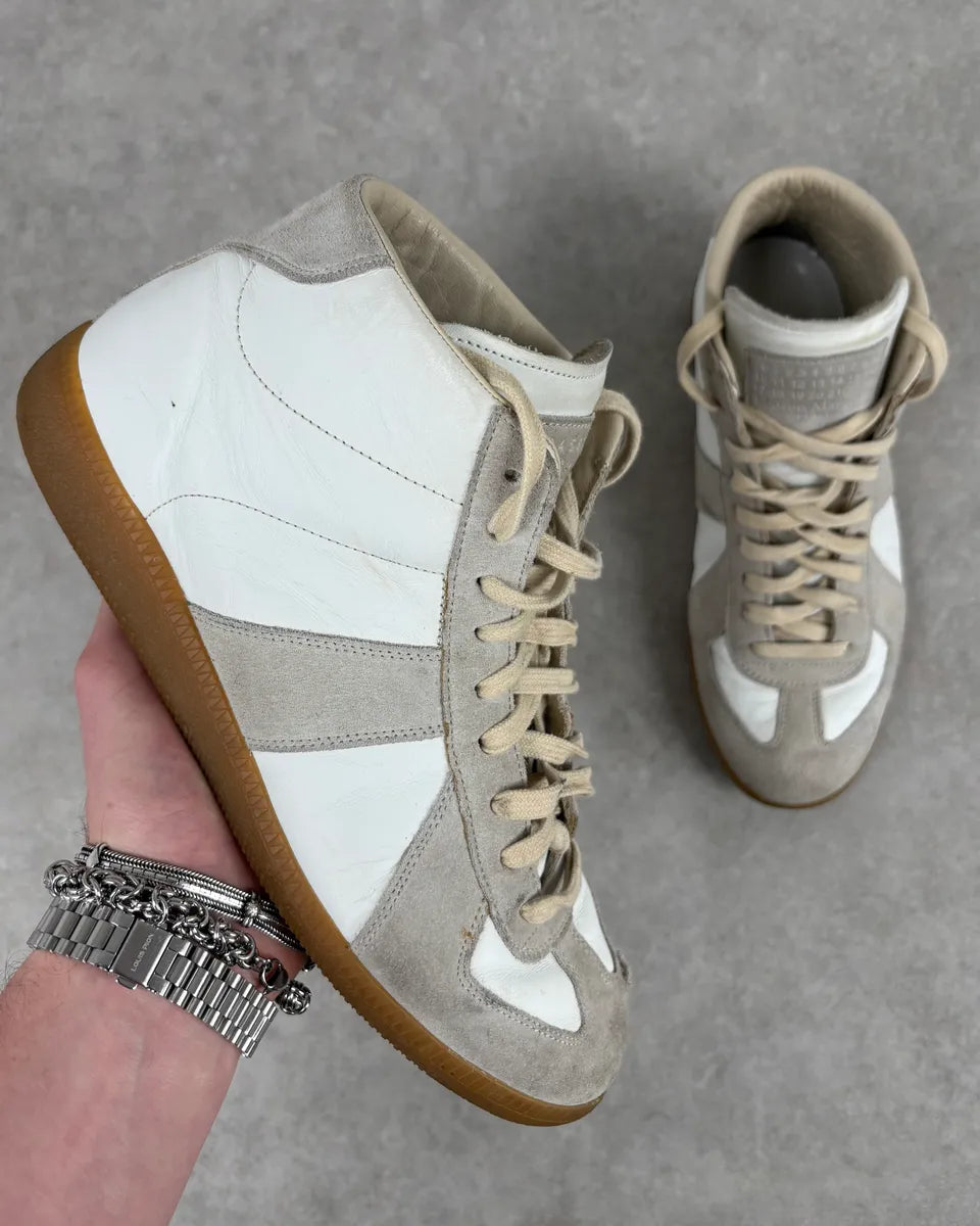 Maison Margiela Replica Gats White High Leather Sneakers frEnMih 0