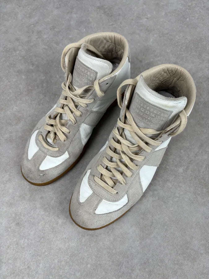 Maison Margiela Replica Gats White High Leather Sneakers frEnMih 2