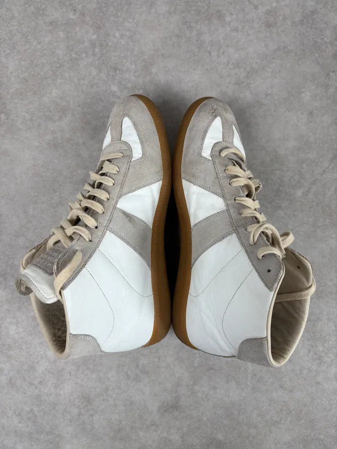 Maison Margiela Replica Gats White High Leather Sneakers frEnMih 5