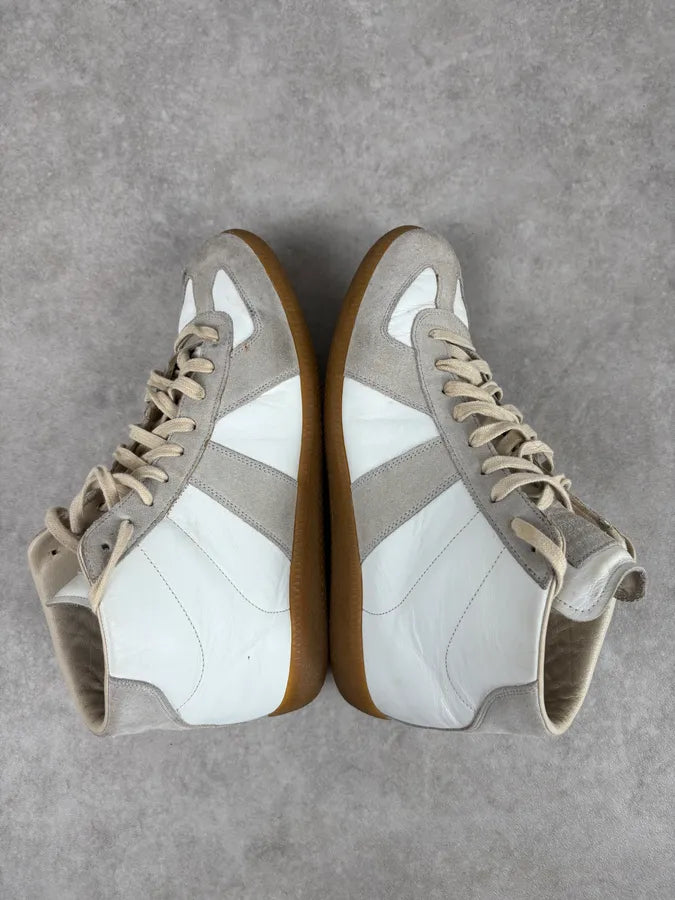 Maison Margiela Replica Gats White High Leather Sneakers frEnMih 4
