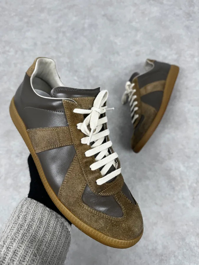 Maison Margiela Replica Brown Suede Leather Gats Sneakers NGIqRJy 0