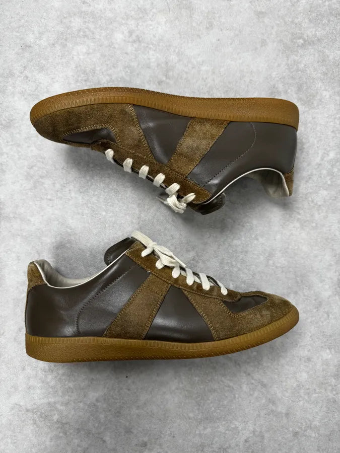 Maison Margiela Replica Brown Suede Leather Gats Sneakers NGIqRJy 3