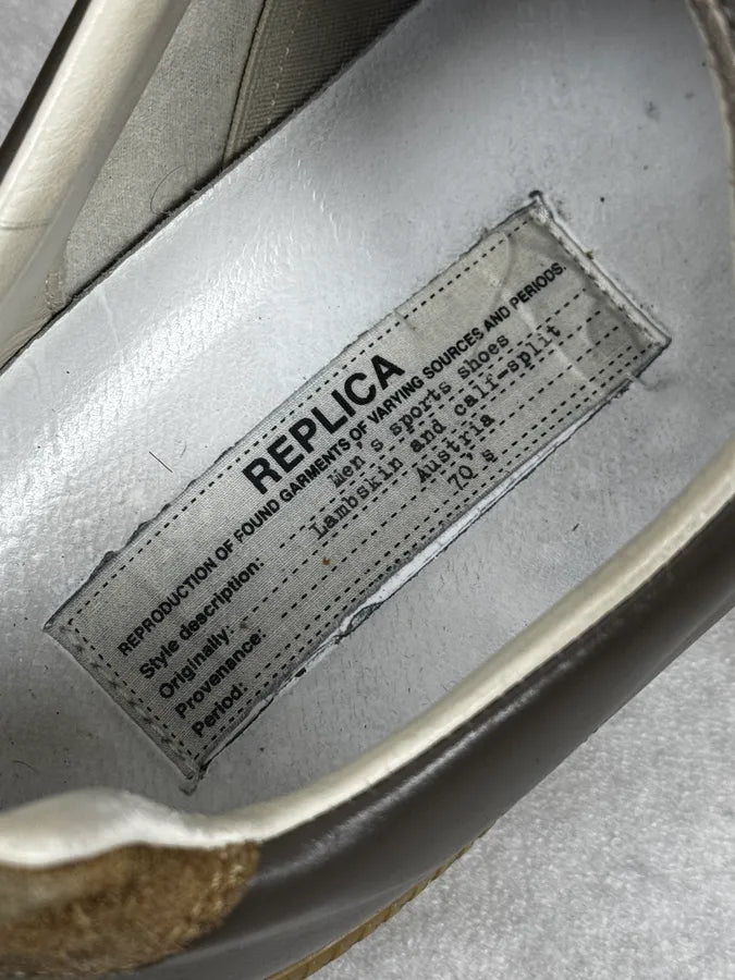 Maison Margiela Replica Brown Suede Leather Gats Sneakers NGIqRJy 8