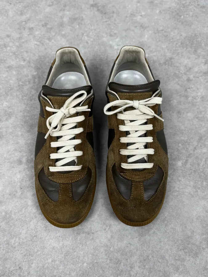 Maison Margiela Replica Brown Suede Leather Gats Sneakers NGIqRJy 2
