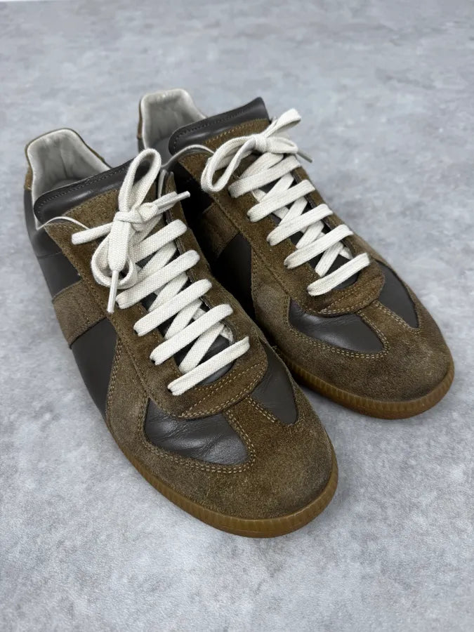 Maison Margiela Replica Brown Suede Leather Gats Sneakers NGIqRJy 1