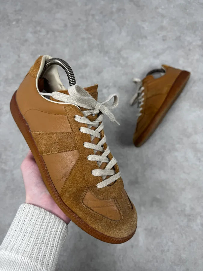 Maison Margiela Replica Mustard Leather Army Sneakers XSkwRjD 0